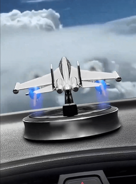 Airplane Solar Energy Rotating Car Air Freshener Scents Diffuser
