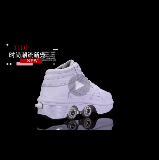 Unisex High Top 4-wheeled dual-purpose walking and skating shoes can walk and skate dual-row seven-color ambient breathing lights roller skates wheels roller skates