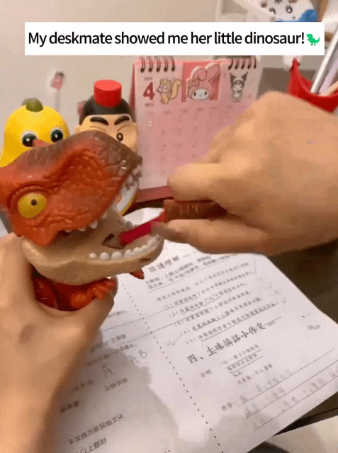 5-in-1 Dinosaur Stationery Set Eraser Ruler Pencil Sharpener Binding Machine For Students School Supplies Stationery Set Gift