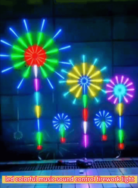 Fireworks LED Strip Light RGB Sound Control Symphony Firework Light Party Wedding Christmas Music Control Full Kit Dream Meteor Lamp