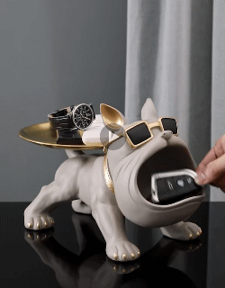 Home Decor Bulldog Figurine Dog Statue Storage Box Animal Ornament Resin Craft Art Sculpture Figurine Home Puppy Sculpture