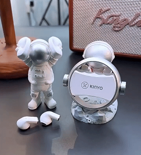 Dual Earphones Ear Clip AND In Ear Headset Bluetooth Wireless Noise Reduction 76 Hours Long Endurance High Battery Life Earphone with Rotating Charging Case