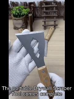 Stainless steel putty knife solid wood cleaning spatula putty knife putty decoration wall scraper paint tools