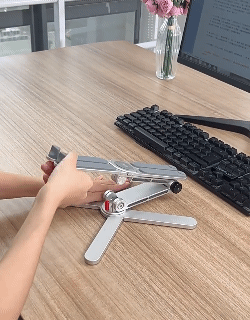 High-grade 360 ° rotation heightening laptop bracket cooling folding aluminum alloy portable X-type standing office stand