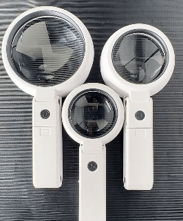 LED Lights 5X 11X Magnification with Bracket Handheld Desktop Magnifier Support USB Charging for Reading Hobbies