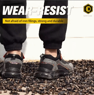 Rotating Buttons Safety Shoes Men Waterproof Work Boots Men Anti-smash  Anti-puncture Protective Shoes Steel Toe Boot