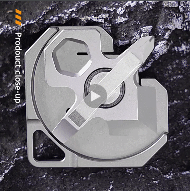 Titanium Alloy Outdoor EDC Multi-function Tool Box Cutter Screwdriver Wrench Package Opener Portable Cutting Knife Keychain Premium Decoration