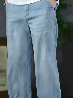 2025 New Tencel Jeans Men's Summer Thin Section Loose Straight Tide American Retro Casual Long Pants