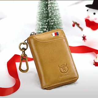 High-end 2 in 1 Hanging Waist Key Cowhide Wallet Car Key Bag Anti-Theft Wallet