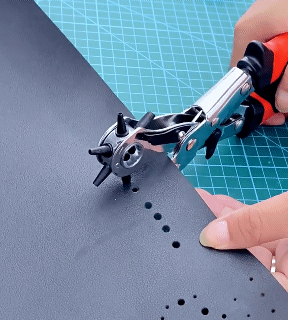 6 In 1 Leather Drilling Tool Automatic Belt Punch 2-4.5MM Watch Craft Perforation Sewing Leather Tool Punch