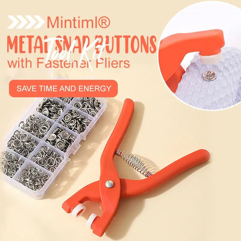 Fastener Pliers Press with 50pcs Metal Snaps Buttons Kit Sewing Buttons