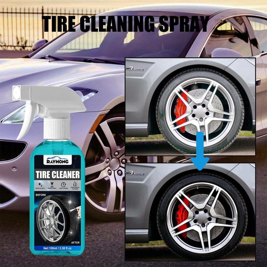 Tire Cleaner Spray Tire Shine Dressing Coating For Cars Tires Bumpers Shiny Spray Iron Remover Car Detailing For Bumpers