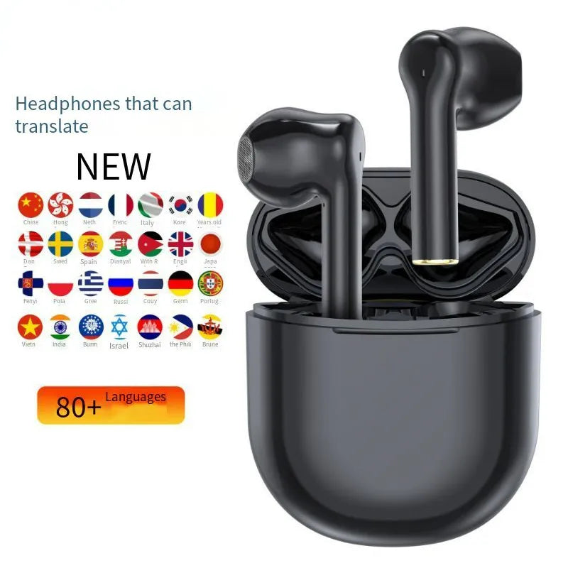Translation Earbud 80 Languages Instant Translate Smart Voice Translator Wireless Combine APP Bluetooth Translator Earphone
