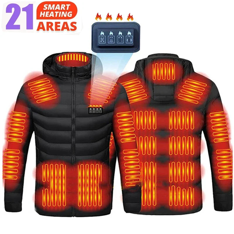 21 Areas Heating Jackets USB Heating Jacket Men Women's Winter jackets Warm Ski Outdoor Heating Jackets