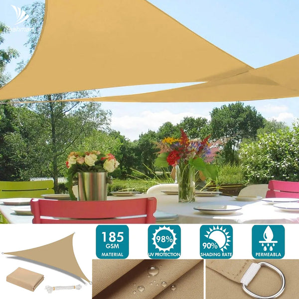 Waterproof Triangle Sun Shade Sail Canopy 95%UV Block Sun Shelters For Outdoor Facility Activities Backyard Awning Camping Tents