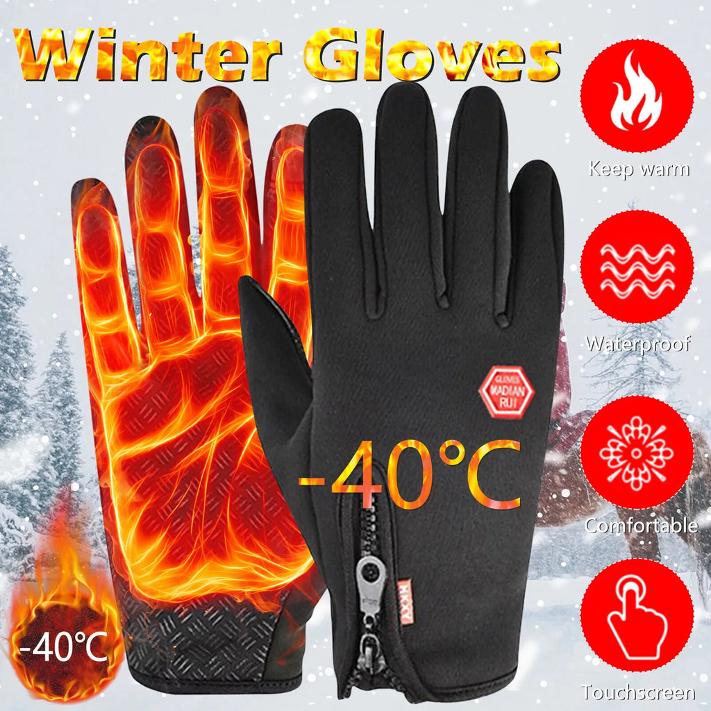 Waterproof Touchscreen Thermal Gloves Outdoor Waterproof Men/Women Gloves Touch Screen Sport Ridding Windproof Breathable Non-Slip Gloves