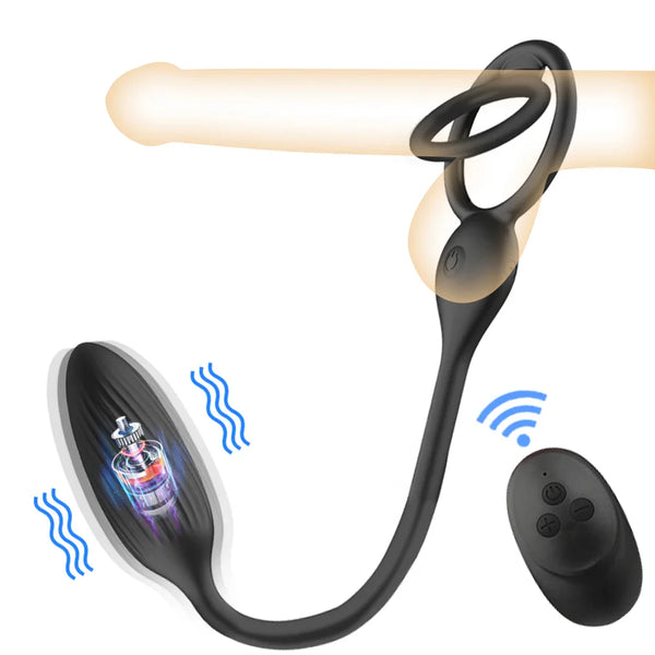 Wireless Control Double Penetration Dildo Vibrator for Men Strap On Penis Anal Plug G Spot Massager Adult Sex Toys for Couples