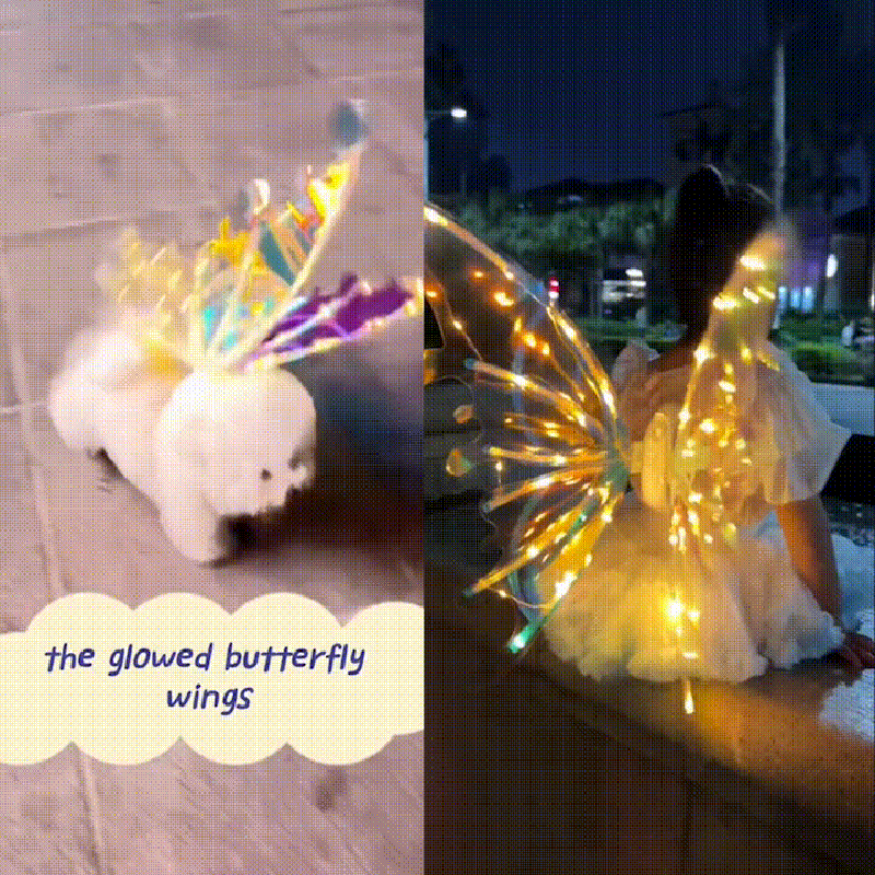 Electric Butterfly Wings With Music Lights Light Up Electric Glowing Fairy Wings Musical Butterfly With Led String Lights
