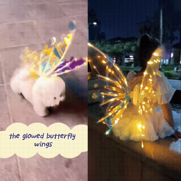 Electric Butterfly Wings With Music Lights Light Up Electric Glowing Fairy Wings Musical Butterfly With Led String Lights