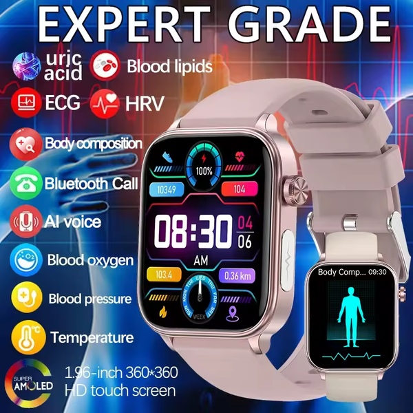 Health Monitoring Smartwatch Smart Micro-Checkup Watch 30-second heart rate/oxygen saturation/stress detection Bluetooth calling + fitness tracker