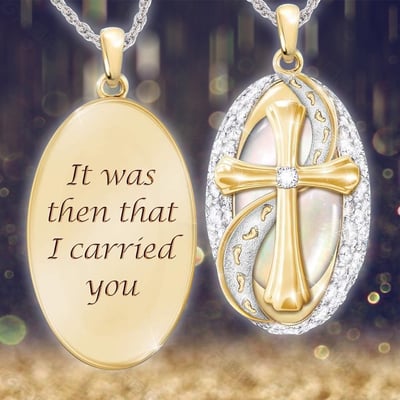 Always With You Pendant Necklace Gold plated cross expresses love and protection