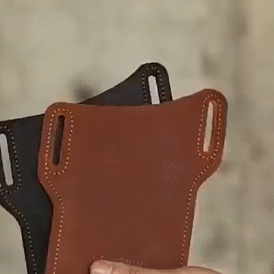 Universal Vintage Crazy Horse Leather Case Phone Waist Bag