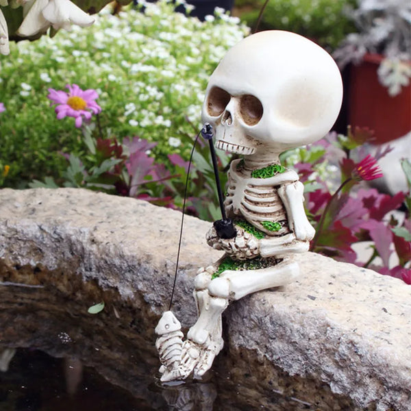 Skeleton Fishing Doll Multifunctional Desktop Decoration