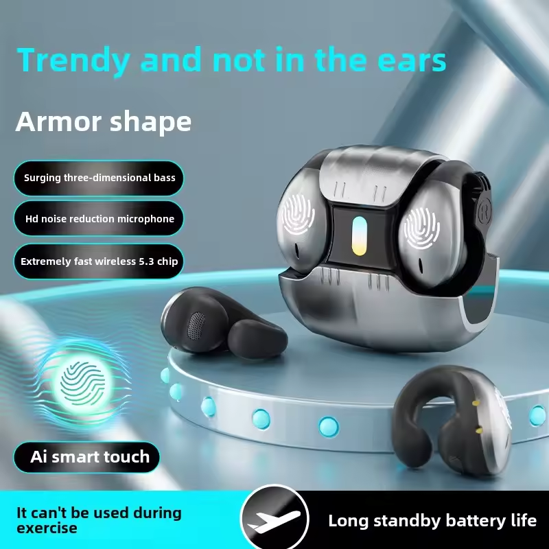 Bone conduction Bluetooth headphones - non-in-ear design Ear clip sports headphones Extra-long battery life Berlin Sound, Germany 360° surround sound Bluetooth 5.4