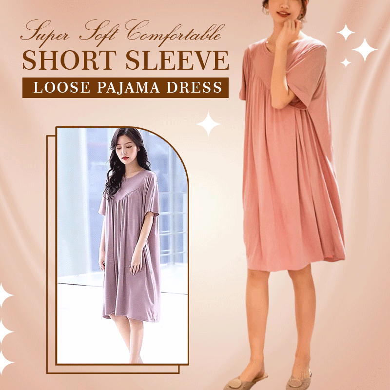 Super Soft Comfortable Short Sleeve Loose Pajama Dress High elasticity and oversized design make it perfect for 99% of body types