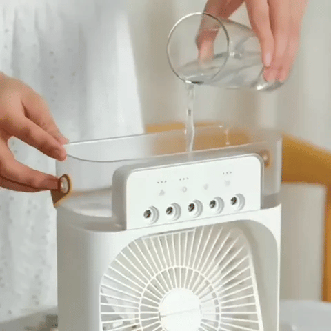 3-in-1 Mini Air Conditioner Fan Blowing Air Cooling Humidification