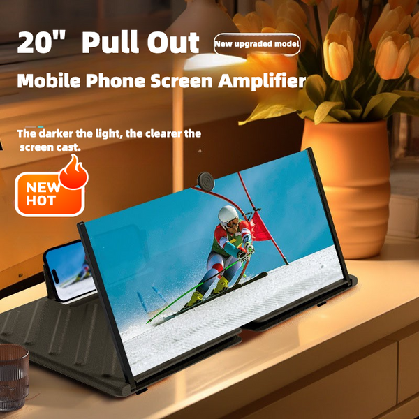 20-inch Super Large Cell Phone Screen Amplifier Pull-out 3d Magnifier Stand Turns Cell Phone Into TV