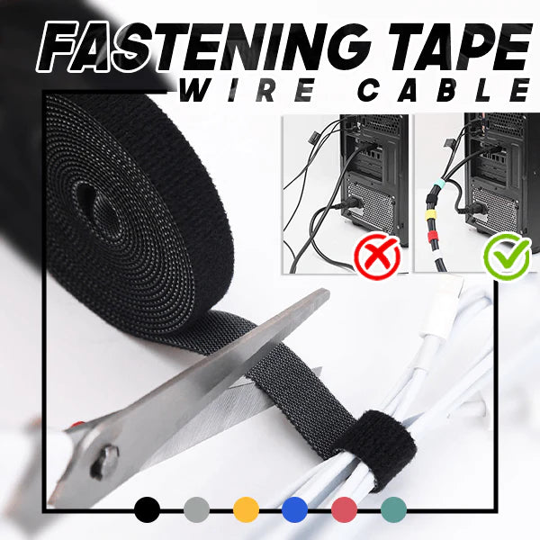 10Meters*2cm Ultra-thin Cuttable Velcro Wire Organizer Straps Cable Fastening Tape Car Line Various