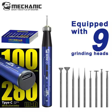 Multi-function Electric Polishing Pen 9pcs Diamond Grinding Heads with for Mobile Phone Repair Motherboard PCB IC CPU Cutting Polishing Pen Tool Repair Tools