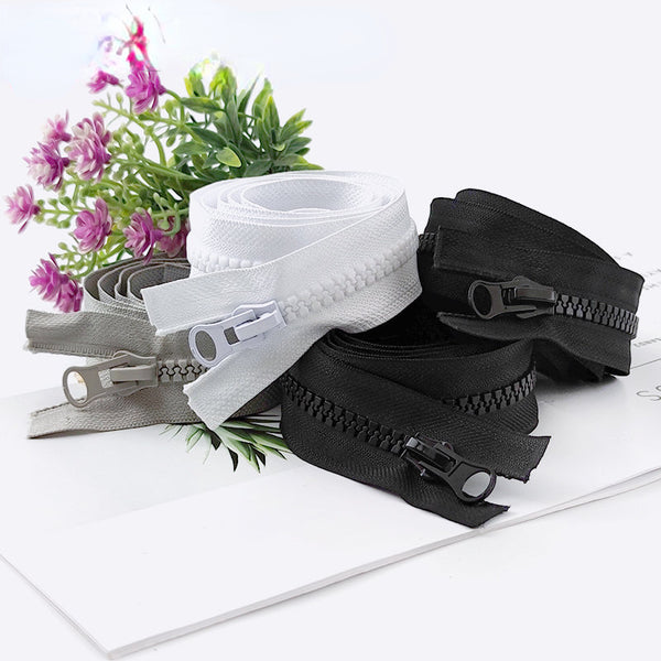 8# Resin Zippers 60-300cm Open-end Long Auto Lock Zip for Coat Bags Tent Zipper Repair Sewing Accessory