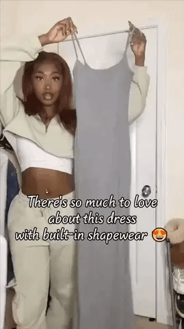 Built-in Shapewear Modal Multi-style Dresses Black