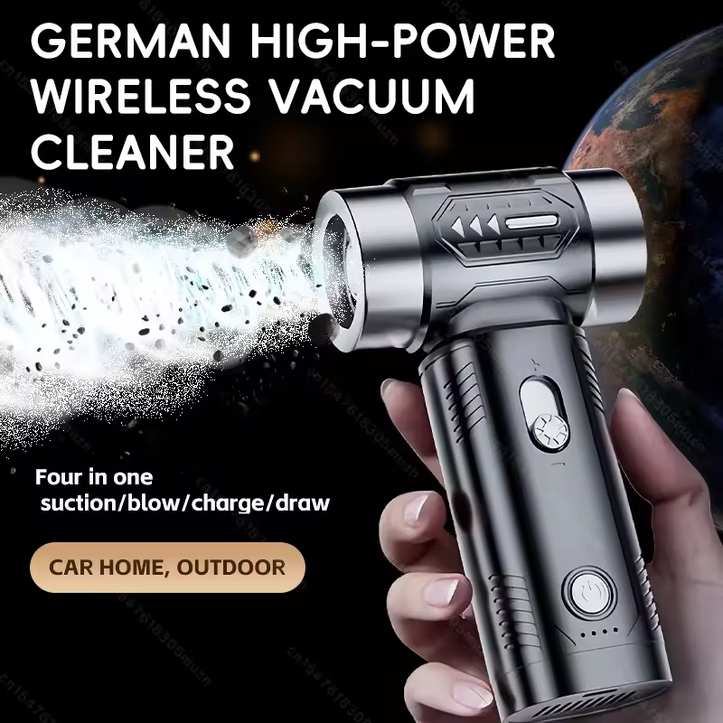 4500KPa 4-in-1 Multi-Function Handheld Blower Vacuum 100,000 RPM Powerful Turbine Fan Performs Vacuuming, Dust Blowing, Inflation, and Suction in One Device