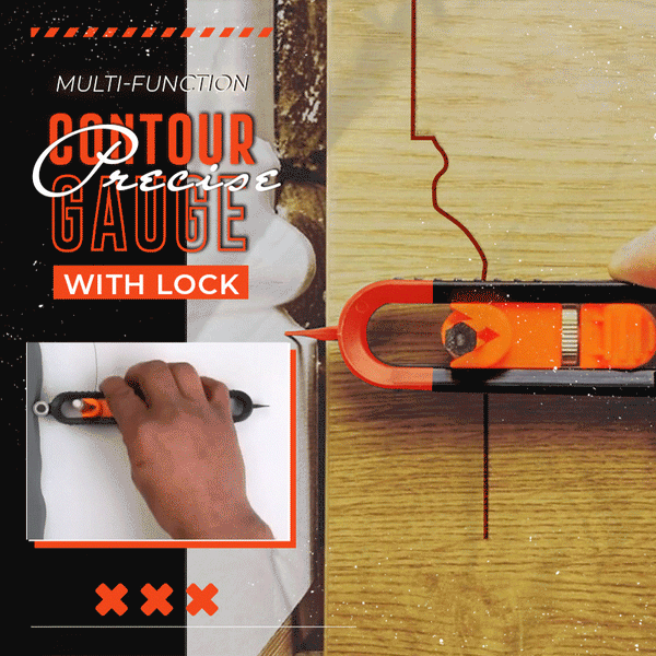Profile Scribing Ruler Contour Gauge Adjustable Locking Precise Woodworking Measuring Gauge Measurement Tool With 2 pencils