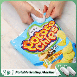 2 IN 1 Portable Sealing Machine Portable Mini Sealing Machine Kitchen Storage and Organization Household Sealing Food Clip Heat