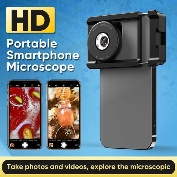 Digital 100X Microscope Lens mini Portable Lenses With LED Fill Lights CPL Filter Phone Adapter For iPhone Android Phones