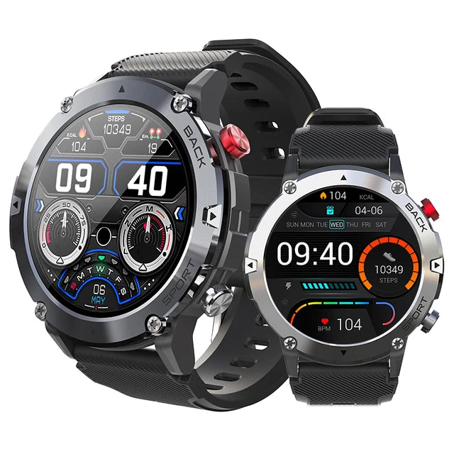 Military Three Defense Quality Sport Heart Rate Blood Pressure Blood Oxygen Breathing Training Sleep Monitoring Bluetooth Call 5ATM Waterproof Smart Watch
