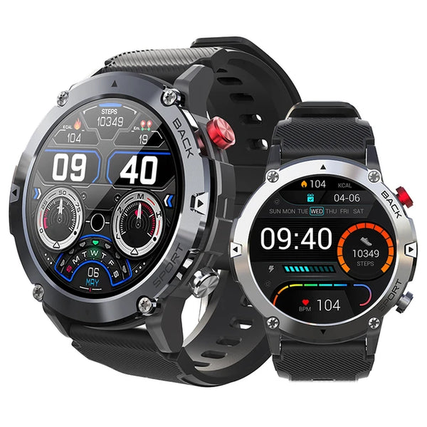 Military Three Defense Quality Sport Heart Rate Blood Pressure Blood Oxygen Breathing Training Sleep Monitoring Bluetooth Call 5ATM Waterproof Smart Watch