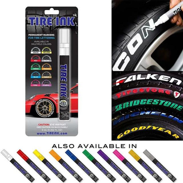 2Pcs 10 Color Waterproof Car Tyre Tire Tread Tire Paint Pen Marker DIY Art Drawing Pen Tool Non-Fading Tire Paint Pen Oily  Markers Pens
