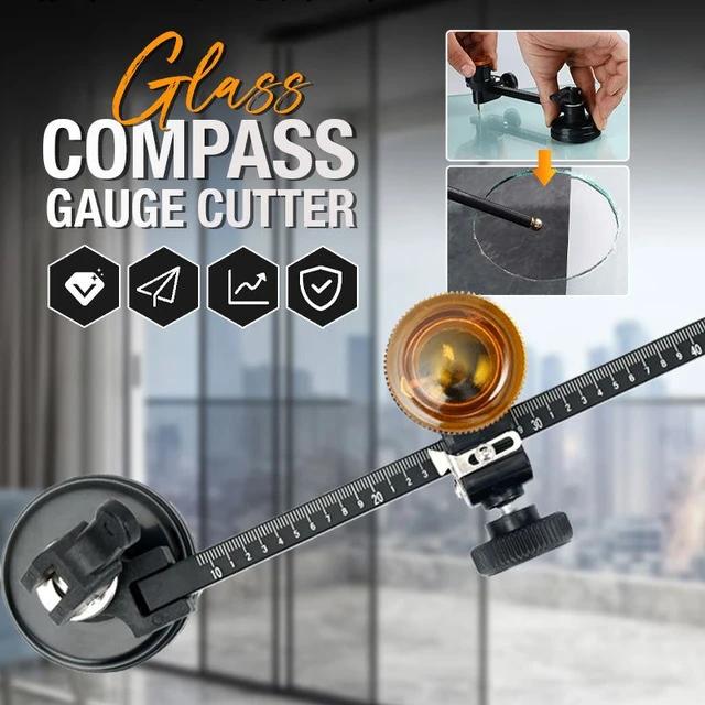 Professional Glass Compass Gauge Cutter Multifunction Glass Compass Knife Glass Tile Hole Opener Tool With Suction Cup