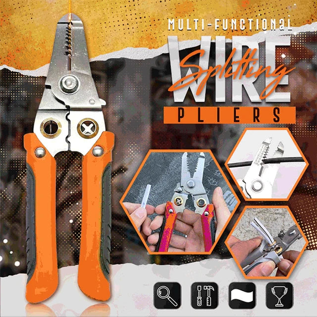 Multifunctional Wire Stripper Electrician Cutting Terminal Crimping Winding Wire Splitting Pliers Universal Wire Stripping Tools