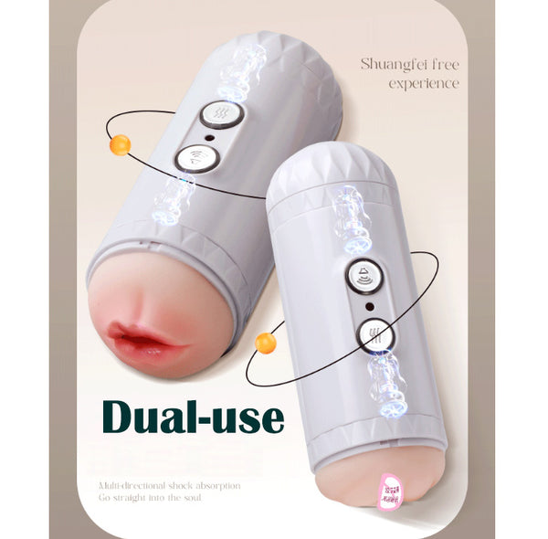 Brand New Dual Head Dual Point Fully Automatic Vibrating Pronouncing Male Masturbator