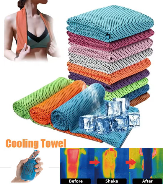 2Pcs Quick-Drying Microfiber Sports Cooling Towel Swimming Gym Fitness Camping Running Hiking Beach Golf Washcloth Towels 30x90cm