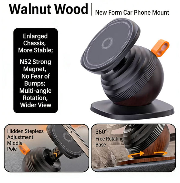 High-end Innovative Car Phone Holder Magnetic 360° Rotation Extendable Extra-Large Base