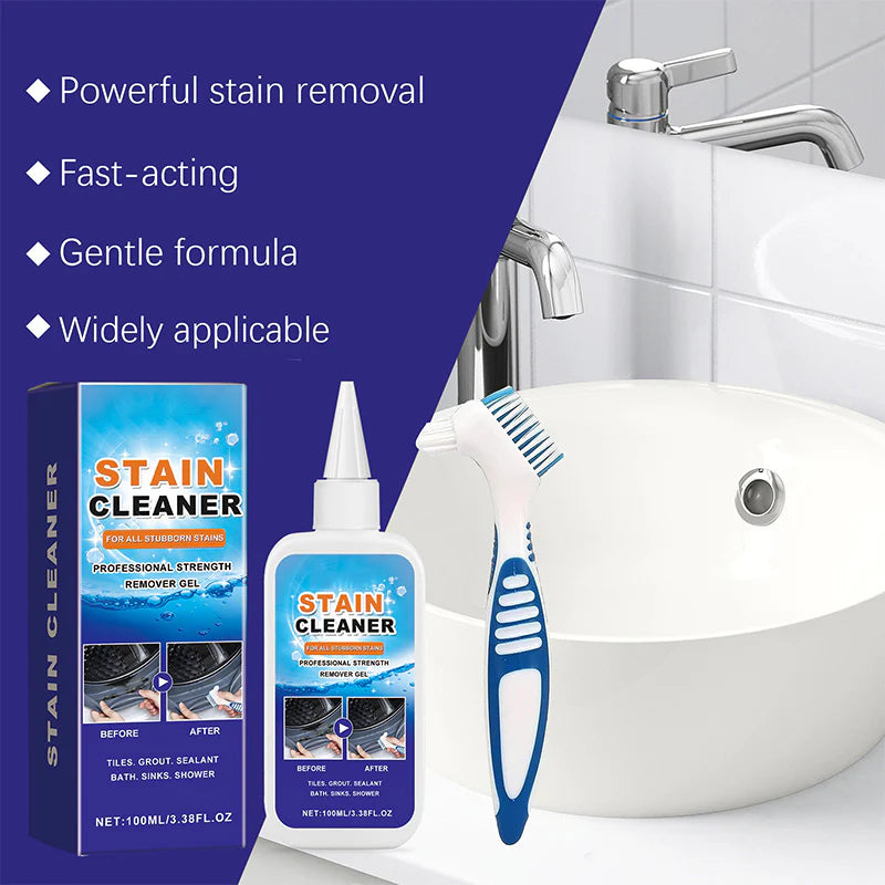 100ML Professional-grade strong mold and stain remover, with complimentary brush head, suitable for removing stubborn stains such as bathroom tile grout, washing machine seals, refrigerator seals, and kitchen oil stains