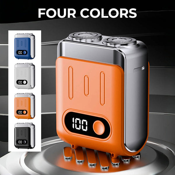 Men Mini German Electric Shaver Floating Blade System Wet & Dry Use 60-Day Extended Battery Life IPX7 Waterproof Rating Magnetic Blade Replacement LED Display