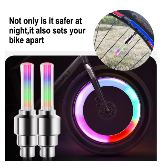 LED Bicycle Vibration Sensor Valve Light, Neon Bicycle Spoke Light, Bicycle Tire Valve Light, Night Riding Warning Light